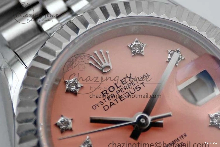 MiroTime 0404 HighPerformance Lady DateJust 28 SS TWF 1:1 Best Edition 904L Steel Pink Dial Diam Markers on President Bracelet NH 2179